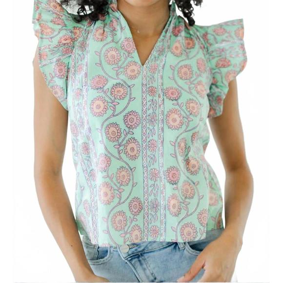 NEW VICTORIA DUNN key largo blouse in day glow - Picture 1 of 3